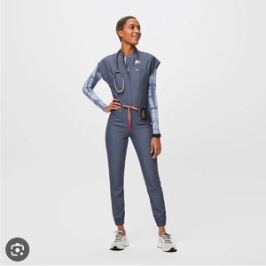 Figs heather denim jumpsuit